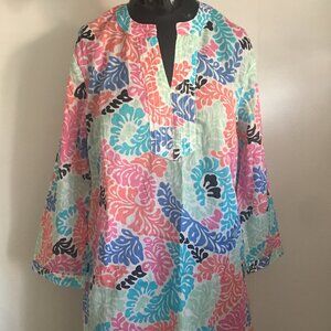 Talbots 100% fine cotton floral print tunic